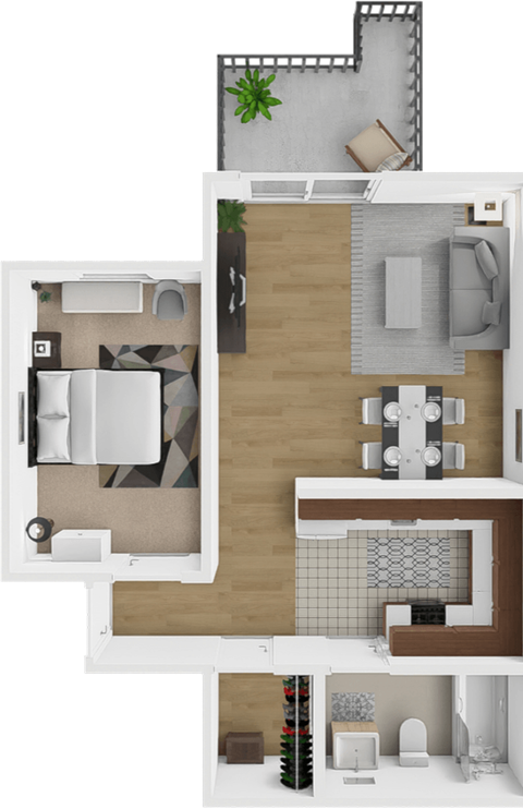 Studio apartment at The Ridge at Chestnut