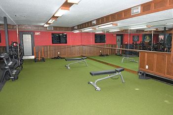 gym area at tourville apartments