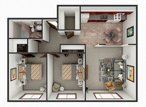2 bedroom apartment floor plan