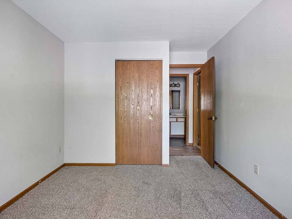 bedroom across from bathroom