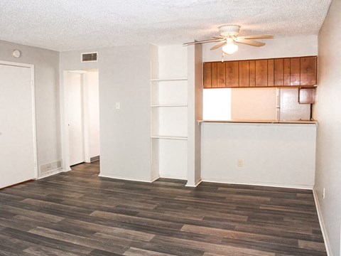 apartment living room with Wood Style Flooring