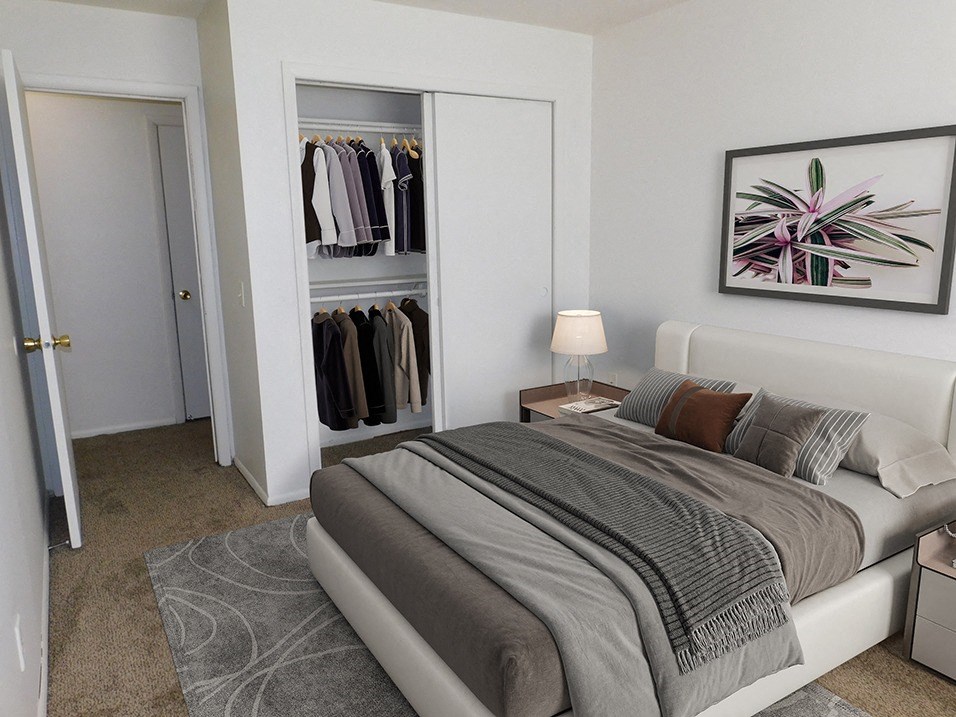 Large bedroom and closet at West Broadway