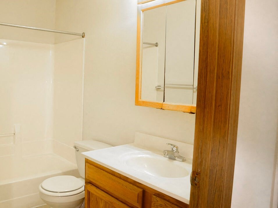 Full bathroom at willow crossings apartments
