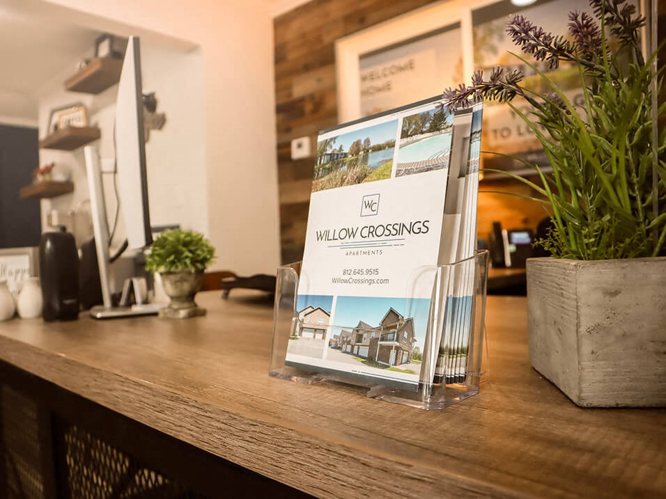 informational brochure on willow crossings apartments