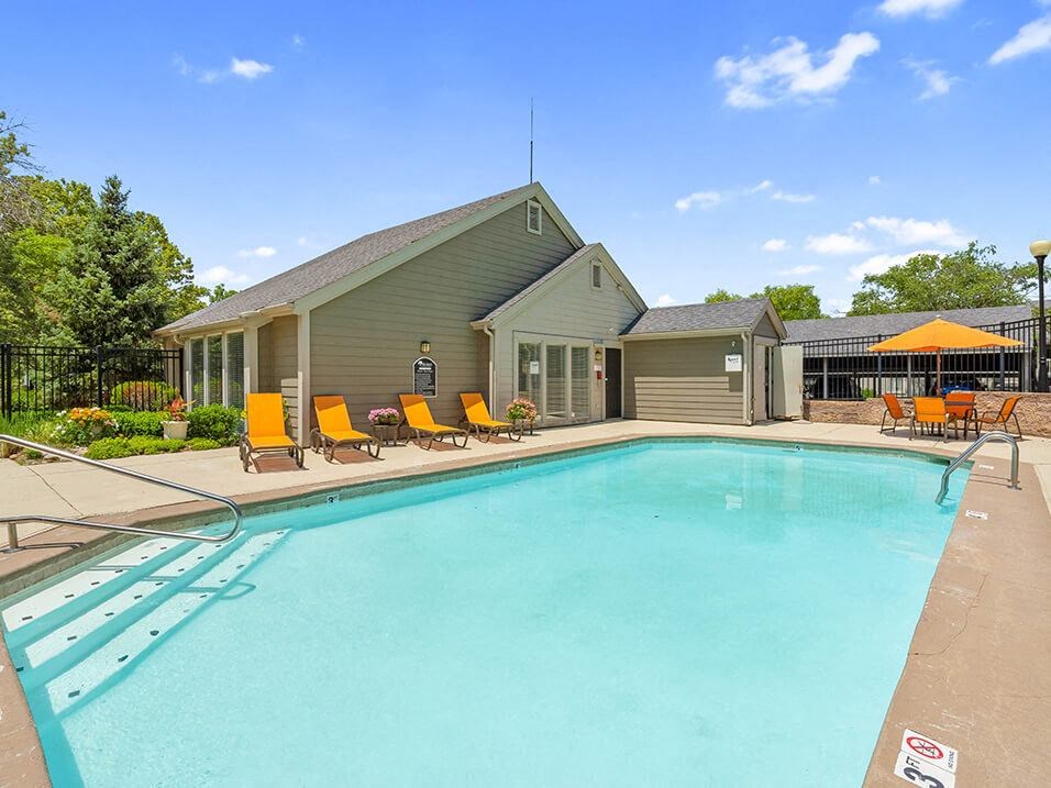 swimming pool at apartment community