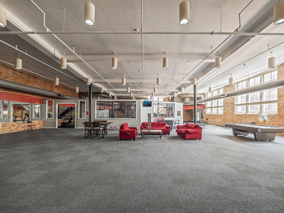 Rentable party area in loft building