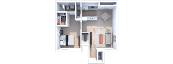 a floor plan of a one bedroom apartment