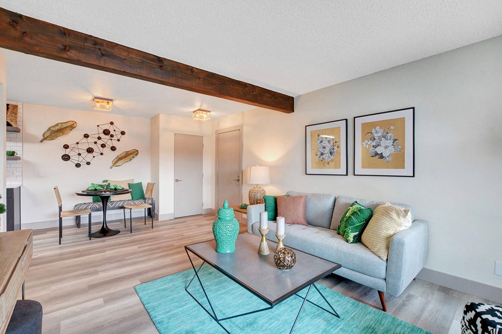 Living Room Dining Area at Namaste Apartments, Las Vegas