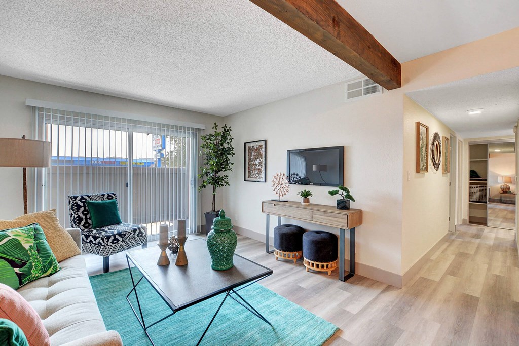 Living Room at Namaste Apartments, Las Vegas