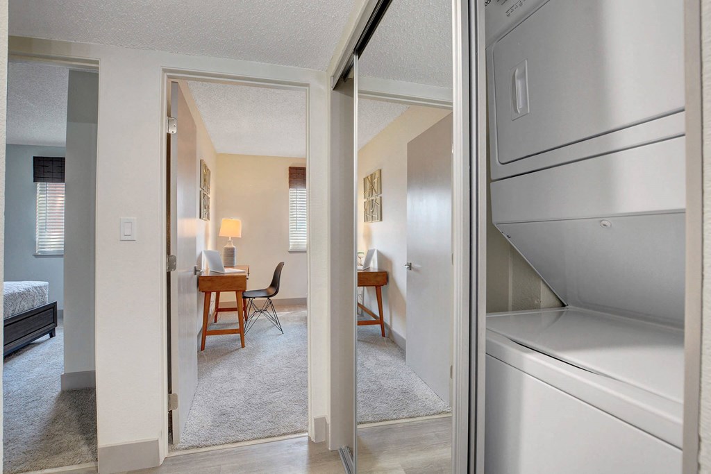 Stacked Washer Dryer at Namaste Apartments, Nevada, 89102