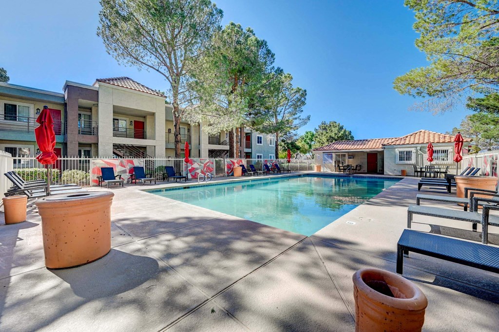 Pool With Sundecks at Solstice Apartment Homes, Las Vegas, NV