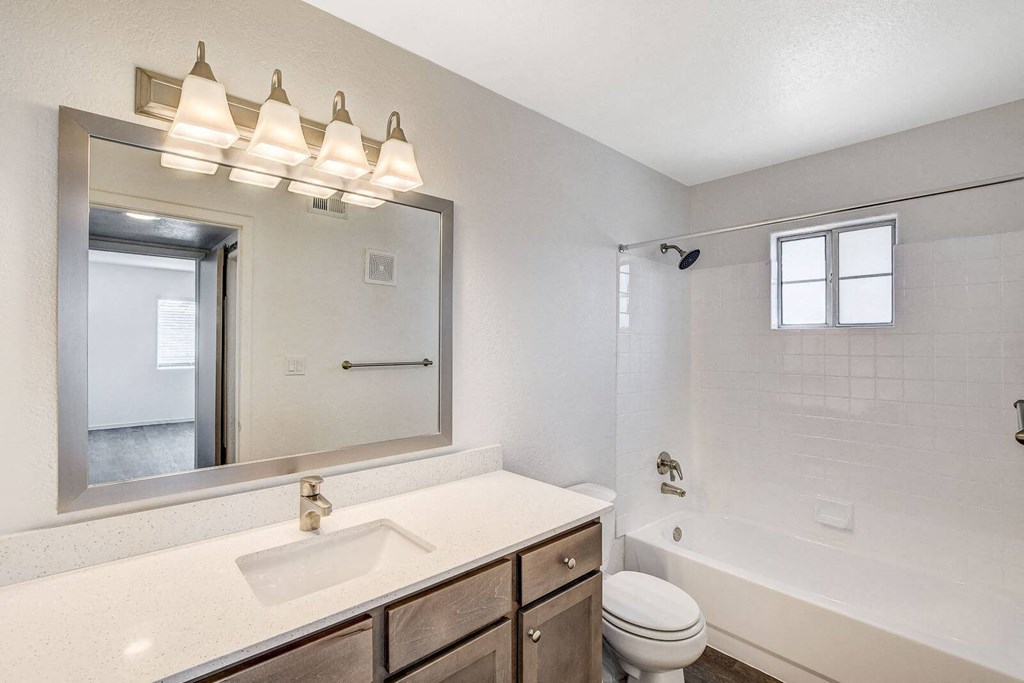 Bathroom With Bathtub at The 95 Apartments, Las Vegas, Nevada