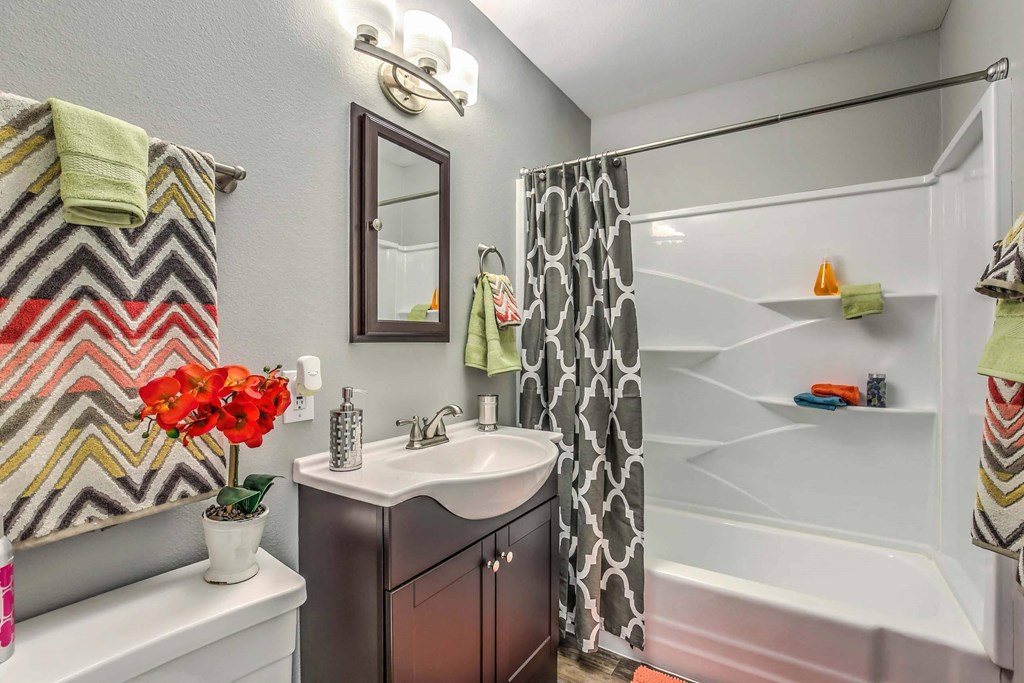 Bathroom With Bathtub at The Neon Apartments, Nevada, 89106
