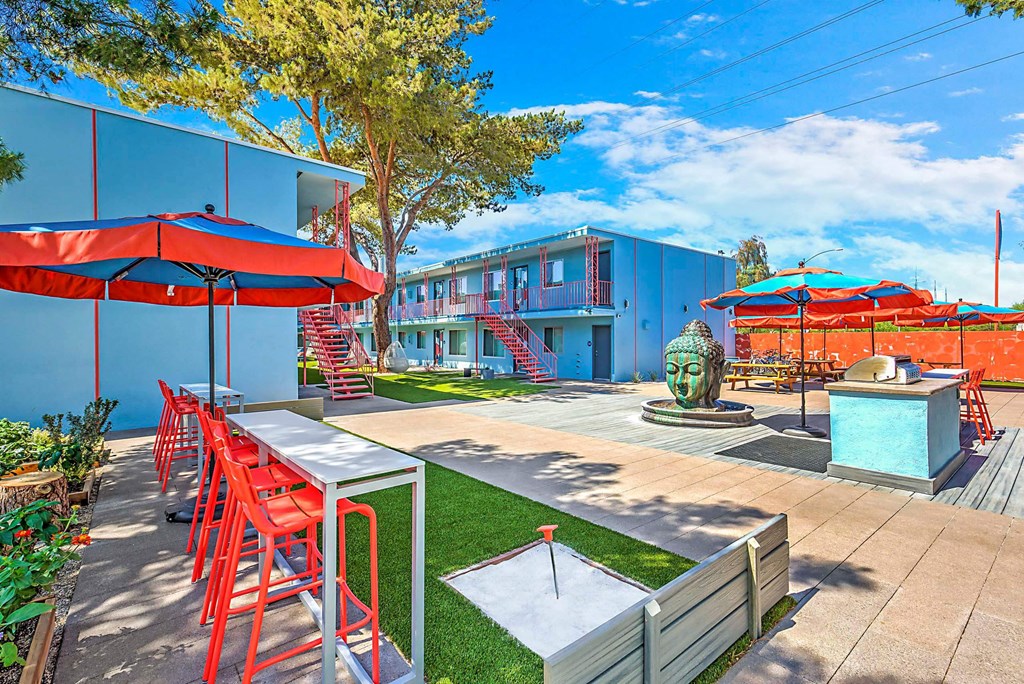 Grill And Patio at The Neon Apartments, Las Vegas, NV