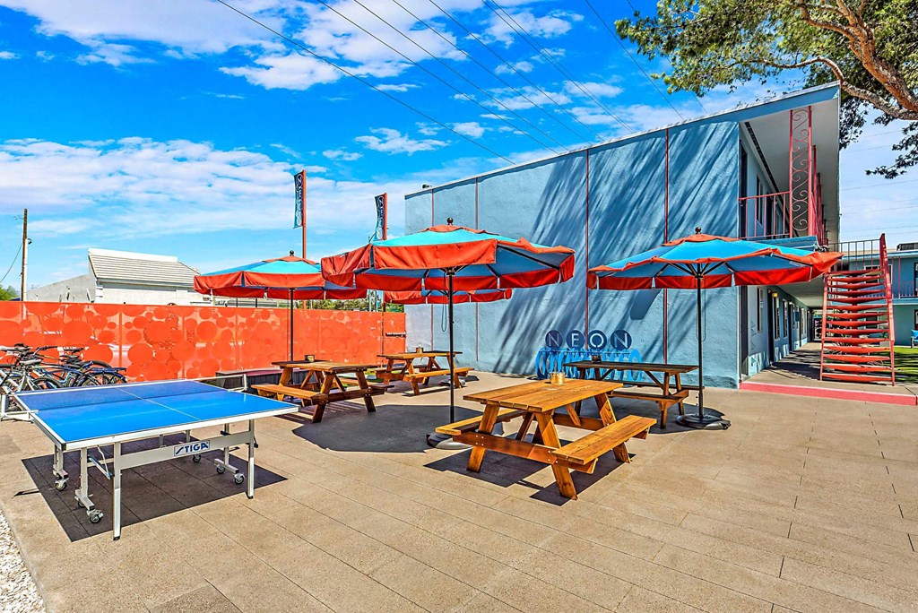 Outdoor Ping Pong Table at The Neon Apartments, Las Vegas, 89106