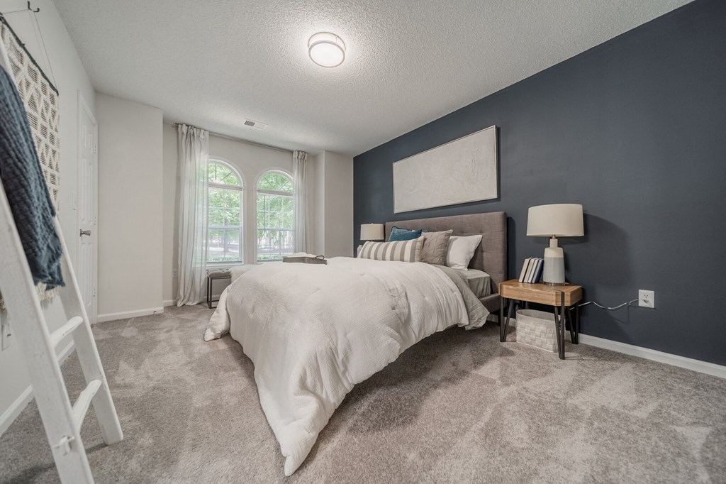 Large bedrooms with expansive windows