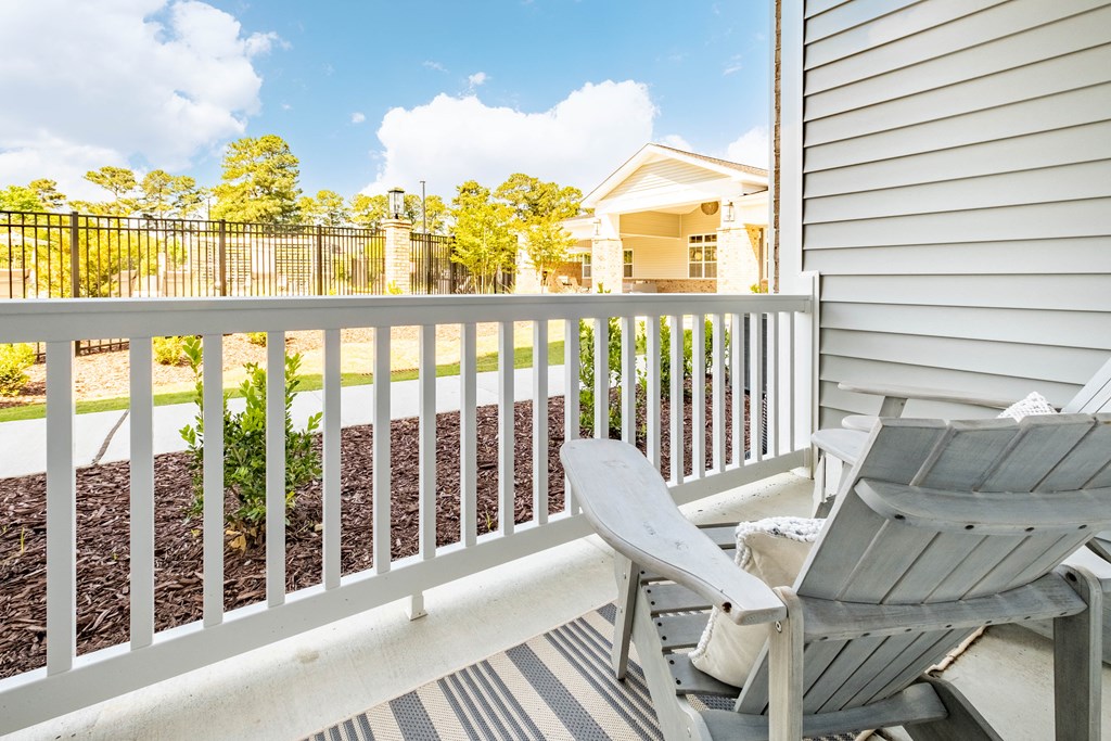 relax on the balcony at the preserve at ballantyne commons