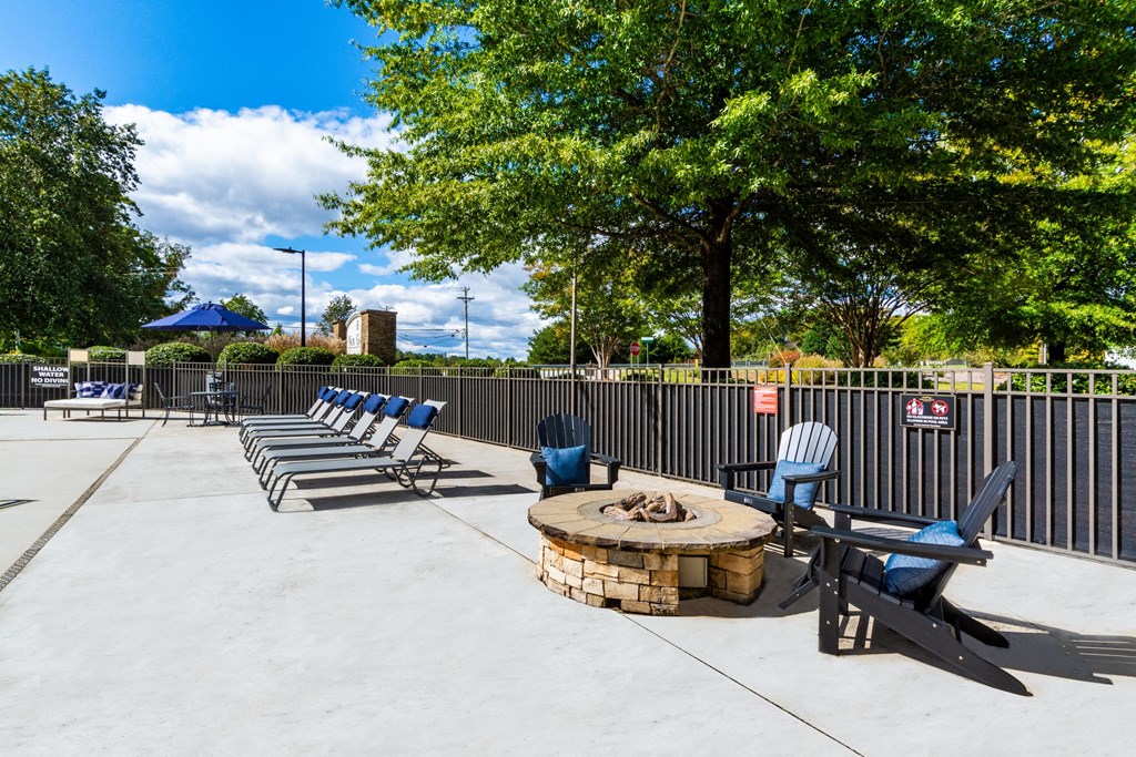 Firepit and seating area.