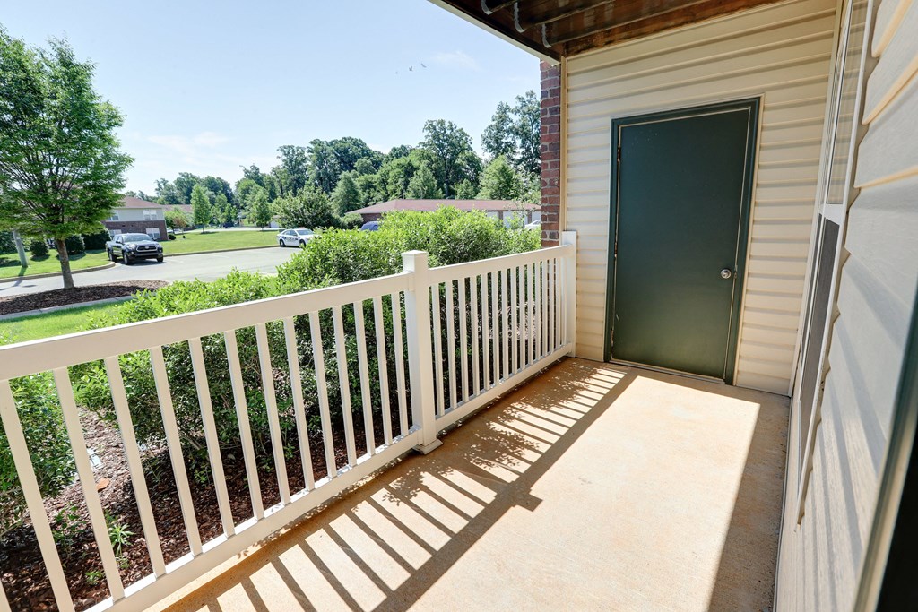 Private patio/balcony at Autumn Winds apartments in Clarksville, TN