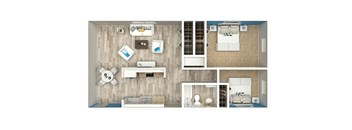 a 1 bedroom floor plan | the social at stadium walk apartment homes for rent in ft coll