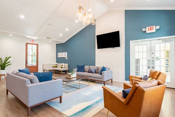 the lobby at the bradley braddock road station apartments