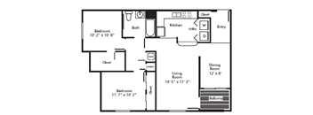 a floor plan of a house with a bedroom and a living room