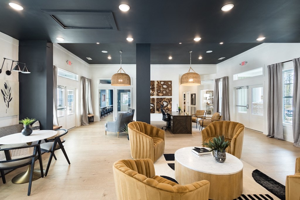 a view of the clubhouse at the bradley braddock road station apartments