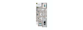 the marquess floor plan  1 bedroom with 2 baths  119