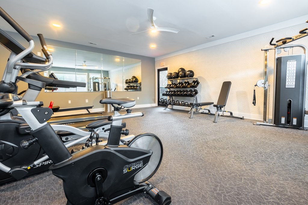 the gym at the preserve at green valley townhomes in green valley va
