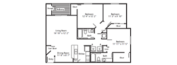 a floor plan of a house with a bedroom and a living room