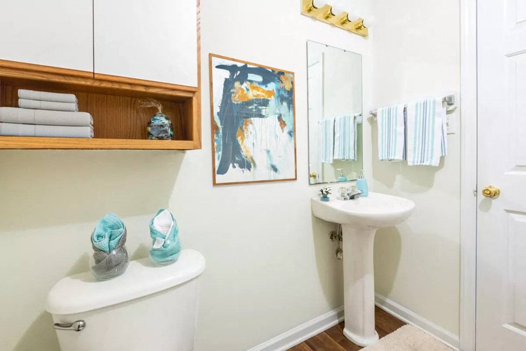 a bathroom with a toilet and a sink and a mirror