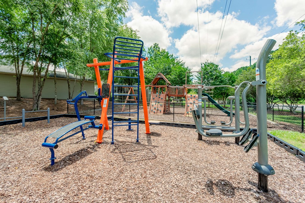 our playground is equipped with a variety of equipment for children to play on