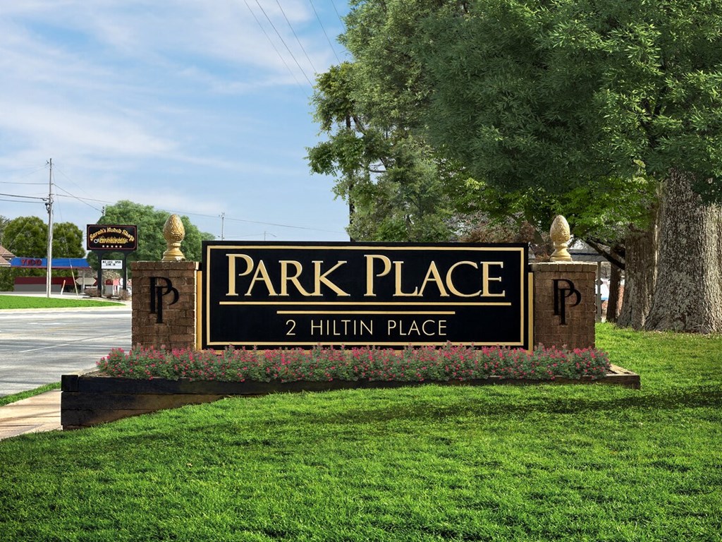 a park place sign on the side of a street