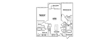 a floor plan of a bedroom floor plan with bedrooms and baths