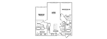 a floor plan of a house with three bedrooms and a bathroom