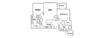 a floor plan of a residence with bedrooms and baths