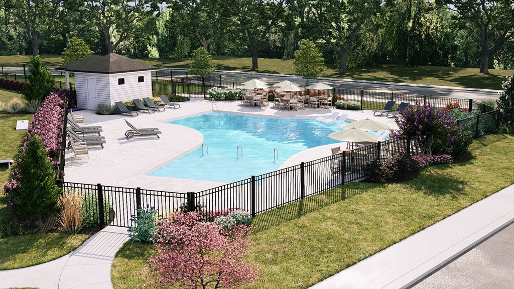 Aerial view the pool area