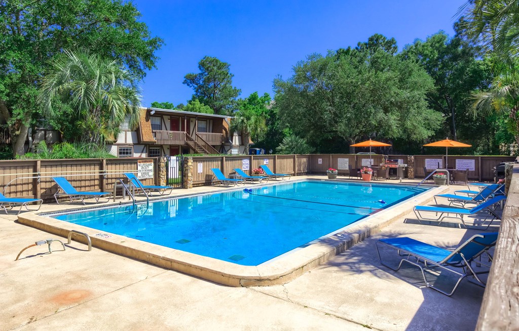 the swimming pool at our apartments