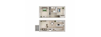 a 2 bedroom floorplan