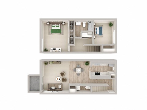 a 2 bedroom floorplan