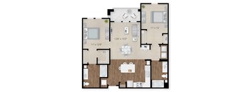 a floor plan of a home with a bedroom and a living room