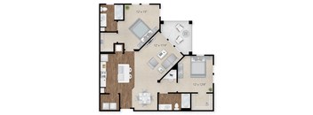 a floor plan of a home with a bedroom and a living room
