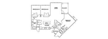 a floor plan of a home with a bedroom and a living room