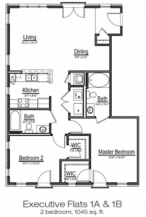 Executive Flats 2-bedroom apartment home at Main Street Square