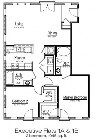 Executive Flats 2-bedroom apartment home at Main Street Square