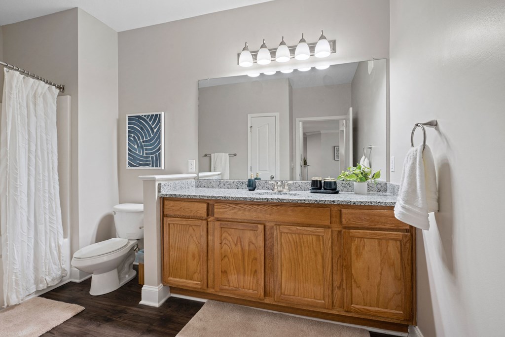 Bathroom with Dual Vanities and Over-Sized Garden Tub