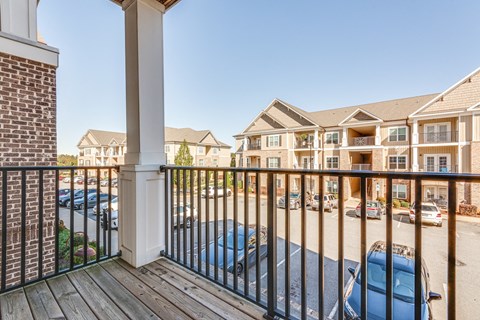 the spacious balcony at the preserve at polk apartments