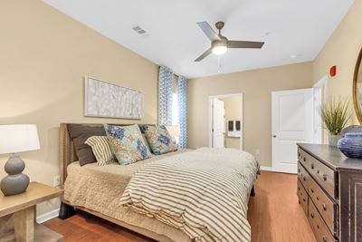 Spacious bedrooms with vinyl flooring at Hawthorne at the Hollow in Soddy-Daisy, TN