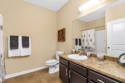 Large bathroom with spacious vanity at Hawthorne at the Hollow in Soddy-Daisy, TN