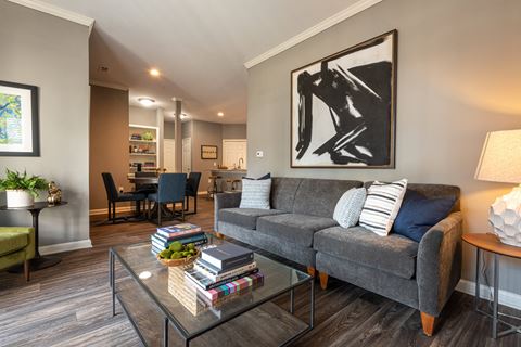 Living Room at 501 Estates apartment homes in Durham, NC